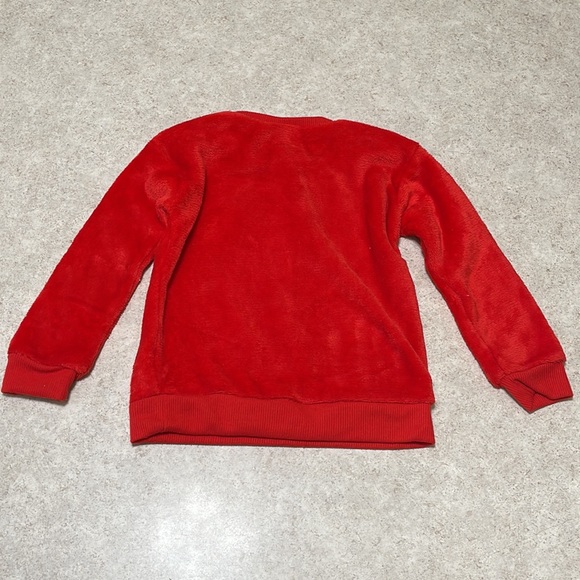 DISNEY FAUX FUR SWEATSHIRT WITH SANTA MICKEY APPLIQUÉ & EMBROIDERED SNOWFLAKES - Picture 6 of 7